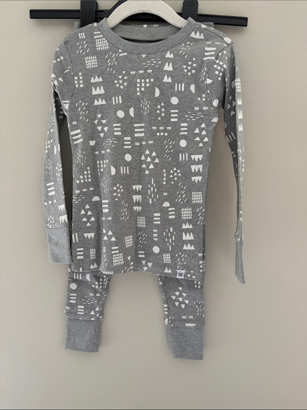 Honest Baby Gray Patterned Cotton Pajama Set 4T